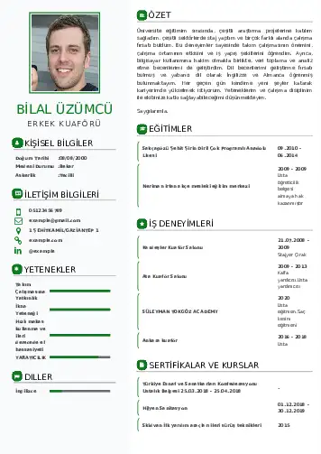 Kuaför Cv Örnekleri cv indir